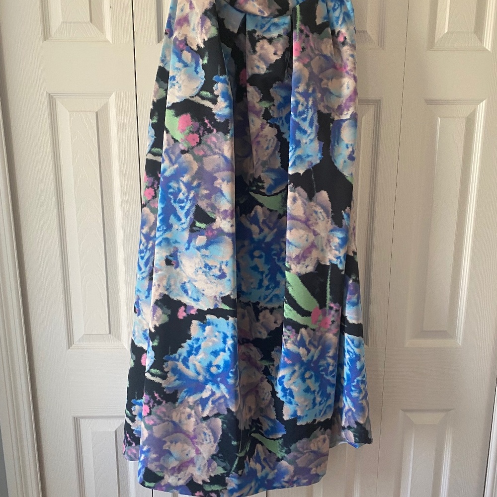 Eliza J Pleated Maxi Floral Skirt